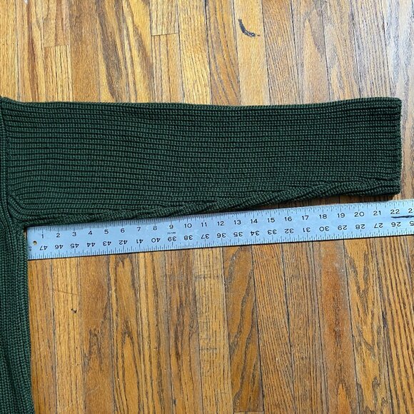 Etudes Studio Wool Blend Ribbed Crew Neck Knit Sweater- green - Picture 8 of 8